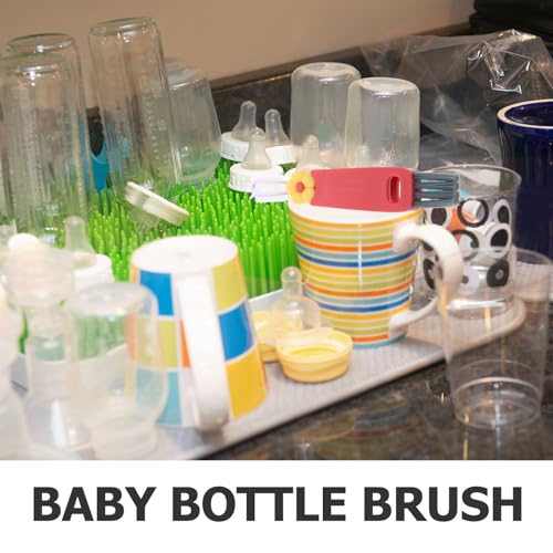 5pcs Water Bottle Lid Cleaner Brush Set with Flower Design, Bendable Mini Cup Lid Gap Scrubber for Kitchen and Home Crevice Cleaning
