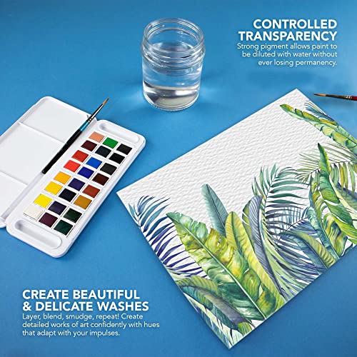 Daler Rowney Half Pan Travel Set, 25 Piece, Assorted Colors