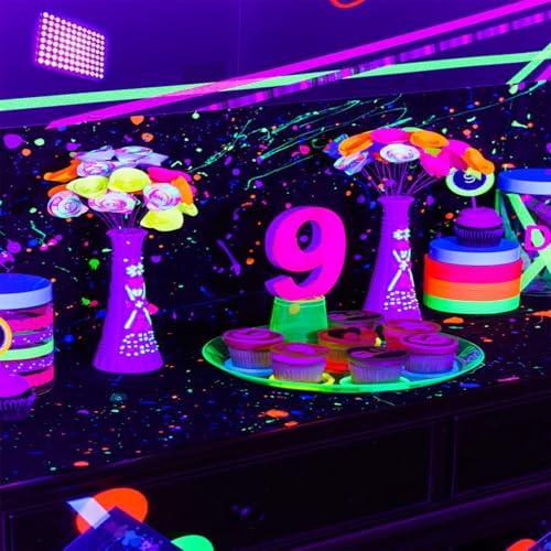 4 Pack 50W Black Lights, Blacklight Flood Light with Plug and Switch,for Glow Party, Halloween, Fluorescent Poster, Body Paint - size: 50W*4