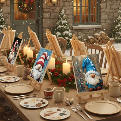 Sherr 12 Pcs Pre Drawn Canvas Pre Printed Canvas for Adults Sip and Paint Party Canvases Painting Kit for Summer Easter Mother's Day Party Favor(Xmas Gnome,8 x 10 Inch) - size: 8 x 10 Inch, style: Xmas Gnome