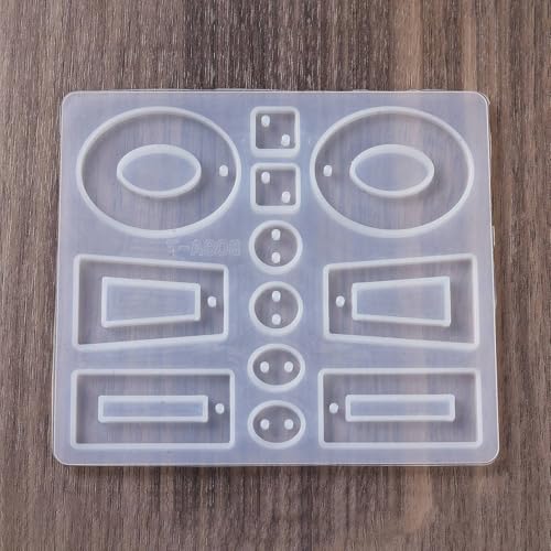 1PC Assorted Irregualr Pendant Silicone Molds Bohemian Style Resin Epoxy Casting Molds for Earring Necklace Keychain Charms Pendants Jewelry Making DIY Gem Cabochon Craft Supplies White 133x117x5mm - color: White-24