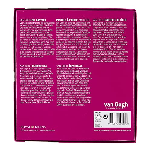 Van Gogh Oil Pastel, Round Full Stick, 24-Piece Set | Artist-Grade Oil Pastel Set for Creative Artwork, Rich Colors and Vibrant Pigments, Soft Texture for Smooth Blending - style: 24-Piece Set, General Selection