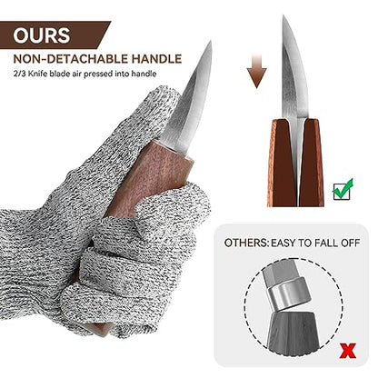 Wood Carving Tools Whittling Kit- Woodworking Large Whittling Kit, Deluxe Spoon Carving Knife Kits for Beginners, 13 Knives Set with Leather Case - color: Dark Brown