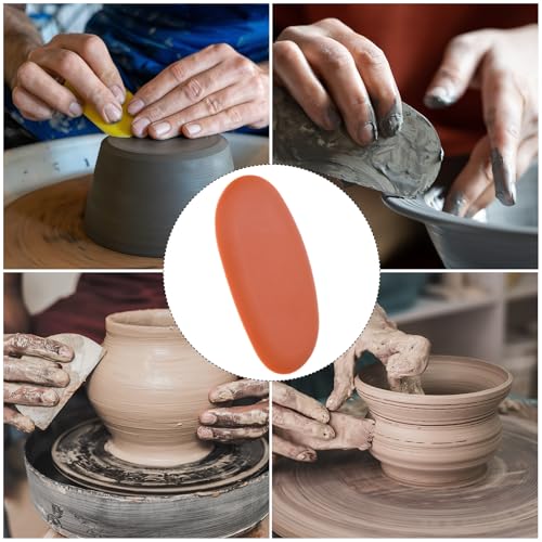 HARFINGTON Pottery Ribs 10.5cm x 5.2cm Soft Silicone Rubber Clay Ceramic Sculpting Tools for Finishing Shaping and Smoothing Removing Finger Marks
