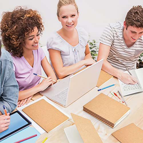 feela 60 Pack Kraft Notebooks Bulk, Lined Travel Journals Note Pad Notebooks for Men Women Girls Students, Making Plans Writing Memos Office School Supplies, A5, 60 Pages, 8.3” X 5.5” - style: Lined-60 Pack