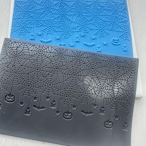 Halloween Polymer Clay Texture Sheets Mats for Polymer Clay Earrings Making Spider Web Texture Impressions DIY Tools for Pottery Earrings Jewelry Making DIY Craft Supply