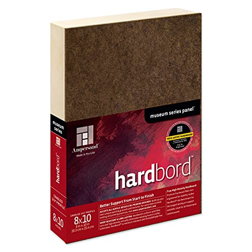 Ampersand Art Supply Hardboard Wood Painting Panel: Museum Series Hardbord, 8" x 10", 1-1/2 Inch Cradled Profile - color: 1-1/2 Inch Cradled Profile, size: 8" x 10"