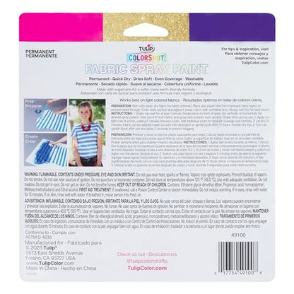 TULIP ColorShot Fabric Spray Paint, 3 Pack Jewel Tone Gem Colors Neon Pink, Glitter Gold, Purple