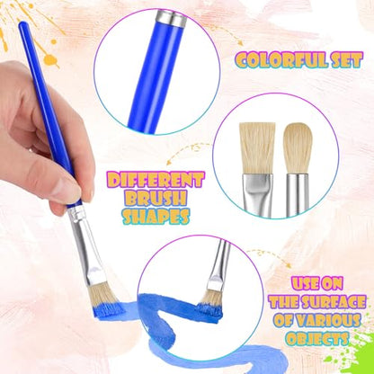 YGAOHF Paintbrushes Kids, 22 Pcs Round & Flat Toddler Kids Paint Brushes, Chubby Paint Brushes for Kids Bulk, Preschool Paint Brush for Acrylic Oil Watercolor Washable Paint Kit, Easy Hold & Clean - color: 22pcs
