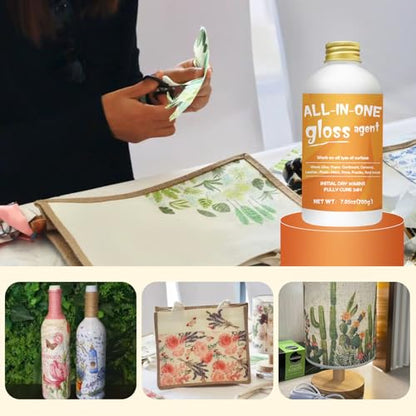 1DFAUL Crafts Sealer Gloss Matte Finish, 400ml All Purpose Craft Glue | All in One Craft Glue, Varnish & Finish, for Wood, Paper, Acrylic Paints, Ceramics, Fabrics, Clay - style: A3 Gloss+Matte