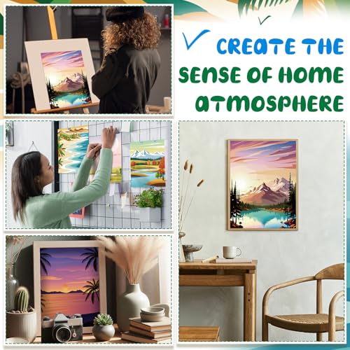 Sherr 108 Pcs 12 Set Landscape Sip and Paint Kit for Adults 8''x10'' Pre Drawn Canvas to Paint DIY Acrylic Painting Kit Pre Printed Canvas for Date Night Easter Mothers Day Party Team Building - style: Landscape