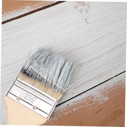5pcs Wood Handle Paint Brush Set Thick Bristles Stain and Varnish Brushes for Watercolor Oil Painting Art Craft Tools for Adults