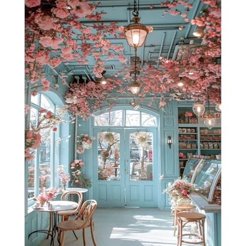 HITIRECOVI Adult Paint by Number Kits on Canvas,Paint by Numbers Adults,Paint by Number Canvas for Adults,DlY Paint by Number Adult for Gifts Home Wall Decor 16x20inch - color: Dessert Shop, size: 16×20in(Frameless)
