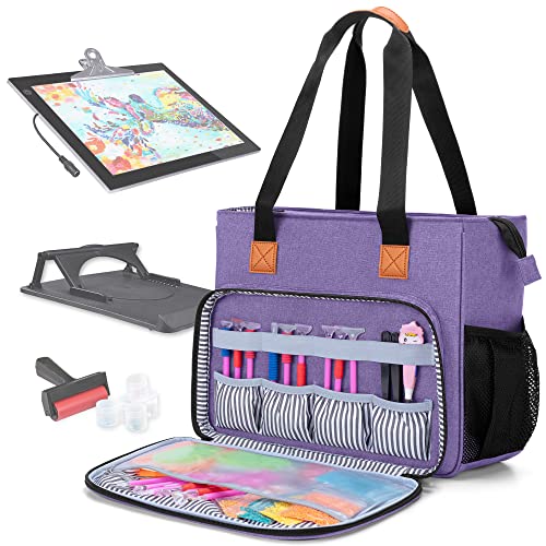 LUXJA Carrying Case for A4 Light Pad and Diamond Painting Accessories, Storage Bag for Diamond Painting Tools and Light Box (Fits for A4 Light Pad), Purple (Bag Only) - color: Purple