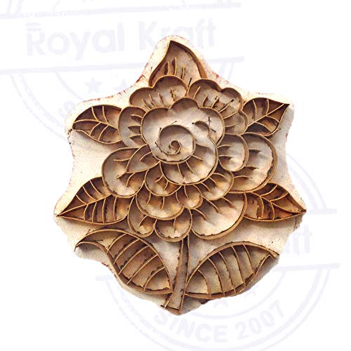 Rural Print Block Brass Lotus Pattern Wooden Clay Stamp BSCtag001 - size: BSCtag001