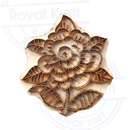 Rural Print Block Brass Lotus Pattern Wooden Clay Stamp BSCtag001 - size: BSCtag001