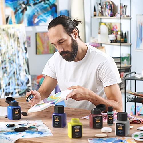 ARTEZA Acrylic Paint, A100 Lemon Yellow, 16.9 fl oz, 500ml Jar, Opaque, Quick-Drying, Acrylic Paints for Painting on Canvas, Paper, Wood - color: A100 Lemon Yellow, size: 16.9 Fl Oz (Pack of 1)