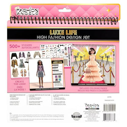 Fashion Angels Luxe Life High Fashion Design Set, Includes 500+ Stickers with Style Boards, Garments, Accessories & Fabric Swatches, Creative Fashion Design Kit for Kids Ages 6+ - style: Luxe Life