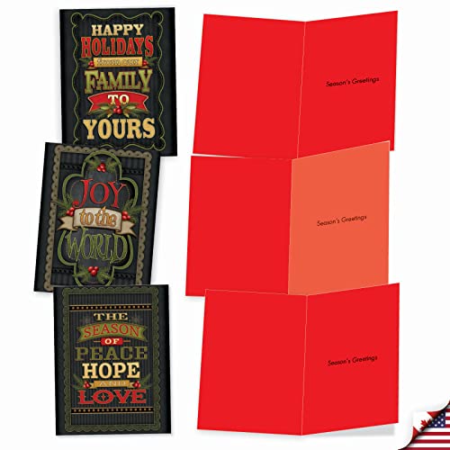 The Best Card Company - 10 Christmas Greeting Cards with Envelopes - Festive, Fun Assorted Holiday Notecards (4 x 5.12 Inch) - Chalk Up Another Holiday M2297 - style: Chalk up Another Holiday