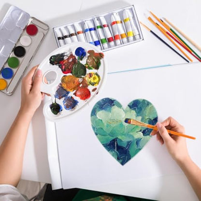 Gadpiparty 5pcs Heart Shaped Canvas Cotton Painting Board Blank Canvas Frame Cotton Panel Boards Art Paintings Board Oil Paint Canvas Sketchpad for Craft (White)