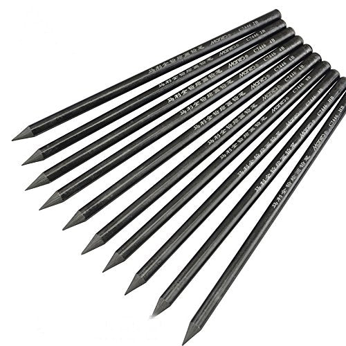 LI-GELISI Artist Woodless Graphite Charcoal Sticks Charcoal Sketching Pencil 24 Piece (Whole Lead Core 8B)