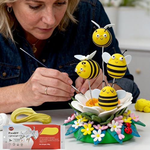 Lightweight Clay - Air Dry Clay, Ultra Light & Soft, Safe & Non-Toxic, Moldable & Flexible, DIY Modeling Clay for Anime Figures, Sculpting, Molding, Creative Art Crafts - color: Yellow