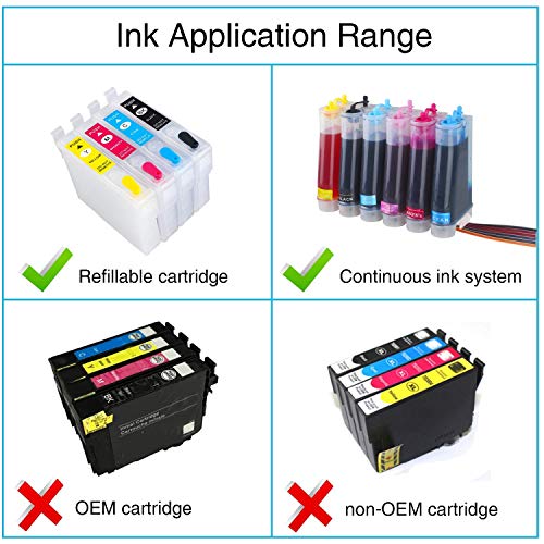 Magenta Dye Sublimation Ink Heat Transfer Ink Inkjet Printer Refillable Ink Cartridge Ciss for C88 C88+ WF-7710 WF-7720 WF-7210 WF-7620 WF-3640 WF-2750 ET-2800 ET-2803 ET-2720 ET-2760 ET-4700 ET-15000 - color: Magenta