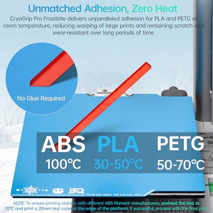 BIQU Cryogrip Pro Frostbite for Bambu-Lab A1 Mini 3D Printer Cold Build Plate 184x184MM Double Sided Strong Adhesion Spring Steel Sheet Room Temperature Print Upgrade Removable Heated Bed Cover - style: Frostbite(A1 Mini)
