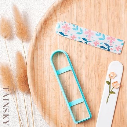 TAINSKY Bookmarks Polymer Clay Cutters, Bookmark Creator for Polymer Clay Jewelry, 5 Pcs Reading Clay Cutters for Making Earrings Jewerly