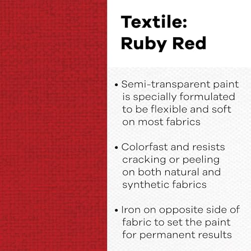 Textile Color Paint Ruby RED - color: Ruby Red, size: 8 Fl Oz (Pack of 1)