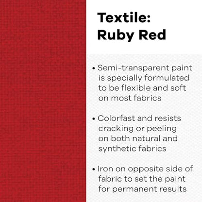 Textile Color Paint Ruby RED - color: Ruby Red, size: 8 Fl Oz (Pack of 1)