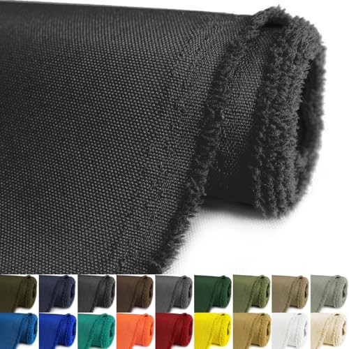 Waterproof Canvas Fabric by The Yard 58inch 600D Upholstery Material Polyester Fabric Outdoor Water Resistant Fabric for Sewing Chair Patio Cushion Bag Interior, Pre Cut 1 Yard Black - color: Black, size: 1 Yard