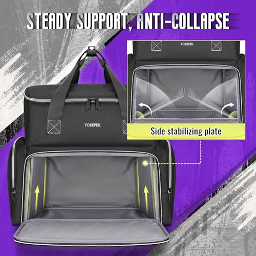 YOREPEK Tattoo Travel Case, Tattoo Bag with 2 Removable Organizer Pouches | Tattoo Case with Adjustable Dividers for Tattoo Accessories, Equipment, Stencil Printer, Thoughtful Tattoo Artist Gifts