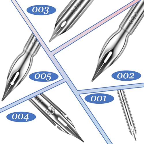 ZEYIYER 11 Pcs Dip Pens, G Pen Ink Nibs, Wooden Drawing Pen Holder with Stainless Steel Dip Pens for Comic, Drawing, Writing, Calligraphy