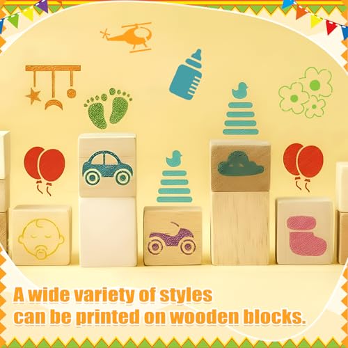 Fainne 100 Pcs Small Stencils for Crafts, 1.5 Inch Reusable Painting Stencils Painting Crafts Templates for Wood, Wall, Home Decor, Canvas, Fabric(Letter, Baby Shower) - style: Letter, Baby Shower