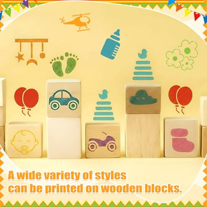 Fainne 100 Pcs Small Stencils for Crafts, 1.5 Inch Reusable Painting Stencils Painting Crafts Templates for Wood, Wall, Home Decor, Canvas, Fabric(Letter, Baby Shower) - style: Letter, Baby Shower