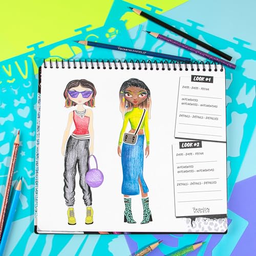 Fashion Angels Streetwear Design Portfolio, Includes 30 Sketch Sheets, Stencil Sheets, Stickers & Inspiration Guide, Ideal Drawing Kit for Girls Ages 6+ - color: Streetwear Design