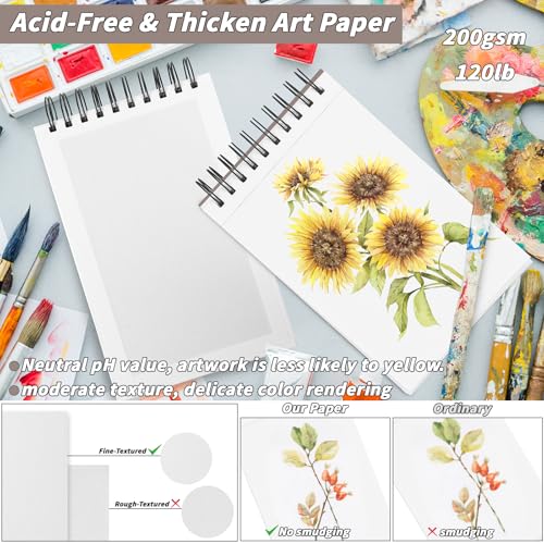 20 Pack 800 Sheets Heavyweight Sketchbook 5.5" x 8.5" 200GSM Very Thick Mixed Media Art Drawing Paper Bulk Marker Paper Top Spiral Bound Sketch Pad Hardcover Acid Free for Artist Beginner Art Supplies - size: 5.5 x 8.5"-800 Sheet-20 Pcs