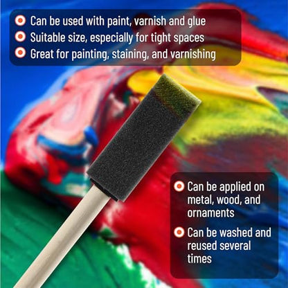 Bates Foam Paint Brushes, 1", 40 Pack - Sponge Brushes for Painting, Staining, and Mod Podge - color: Black, size: 1 inch, 40 Pack