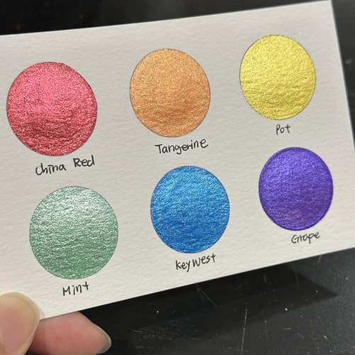 IUILE Handmade Watercolor Paints - Rainbow 1 Half Pan Set (6 colors) - color: Rainbow1
