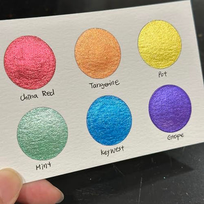 IUILE Handmade Watercolor Paints - Rainbow 1 Half Pan Set (6 colors) - color: Rainbow1