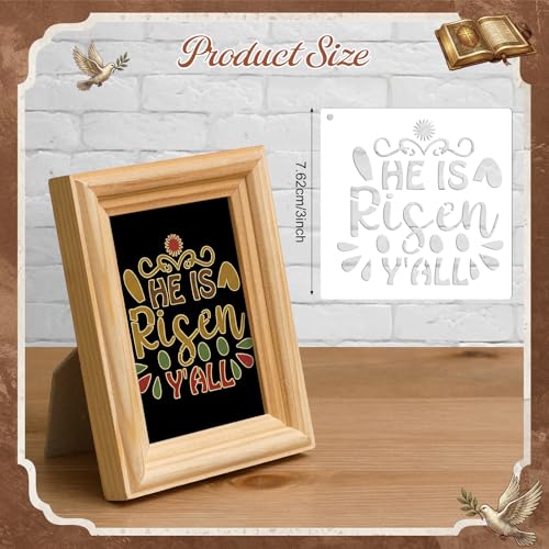 Marspark 72 Pcs Small Stencils for Crafts Reusable 3 Inch Stencils for Painting on Wood DIY Craft Paint Template for Wall Home Decor Card Rock Canvas Drawing Holiday (Jesus) - style: Jesus