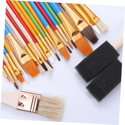 HOMSFOU 25 Pcs Wooden Painting Brush Student Painting Supplies Painting Supplies Painting Supplies