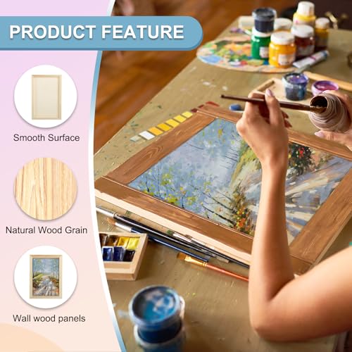 MECCANIXITY 2 Pack Wood Canvas Boards, 8x12 Inch Art Canvases Square Unfinished Wood Panel for Painting, Crafts, DIY Projects, Pouring Art - size: 8x12 Inch