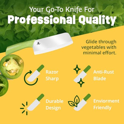 Durable Ceramic Knife for Chopping Vegetables & Fruits, 6” Non-Reactive and Professional Ceramic Chef Knife for Clean Cutting, Sharp Santoku Blade with Ergonomic Handle, Gift-Ready Kitchen Knives - style: 6 inch