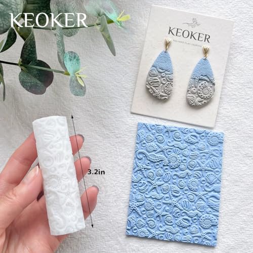 Keoker Starfish Texture Roller for Polymer Clay, Summer 1pc Polymer Clay Texture Roller - color: B Color