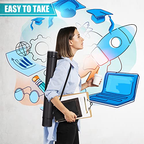 Henoyso 12 Pcs Extendable Poster Tubes Bulk with Strap Blueprint Holder & Carrying Case for Maps, Documents, Artworks, Banners (L) - size: L