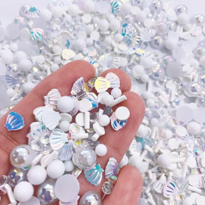 Fake Sprinkles Polymer Sprinkles Faux Sprinkles Fake Candy Sprinkles Clay Sprinkles Polymer Clay Slices for Nail Art DIY Crafts Cake Phone Case(40G-Silver BeiKe+ Bead-47) - color: 47-Silver BeiKe+ Bead
