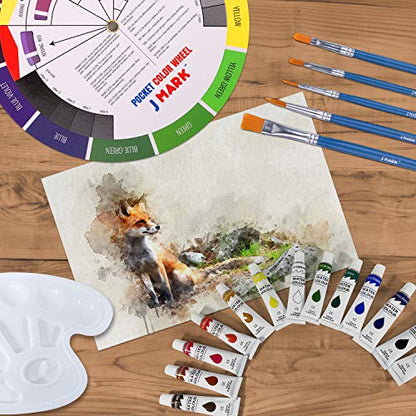 J MARK Painting Kit for Adults, Paint and Canvas Set - Acrylic and Watercolor Paint Set, Art Sets
