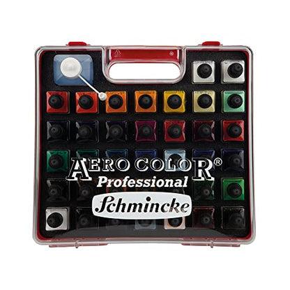 Schmincke - AERO COLOR Professional plastic case, 37 x 28 ml fine liquid acrylic colors + AERO CLEAN RAPID, 81 136 097, airbrush, acrylic painting, mixed media, acrylic ink. - size: 35.03 Fl Oz (Pack of 1)